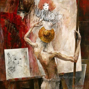 Don Quijote une toile en cours MP Moderno Pinturas al óleo